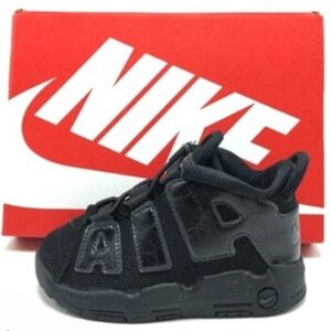 Nike Kids' Air More Uptempo (TD) 'Black Anthracite' sneakers in size 5c.